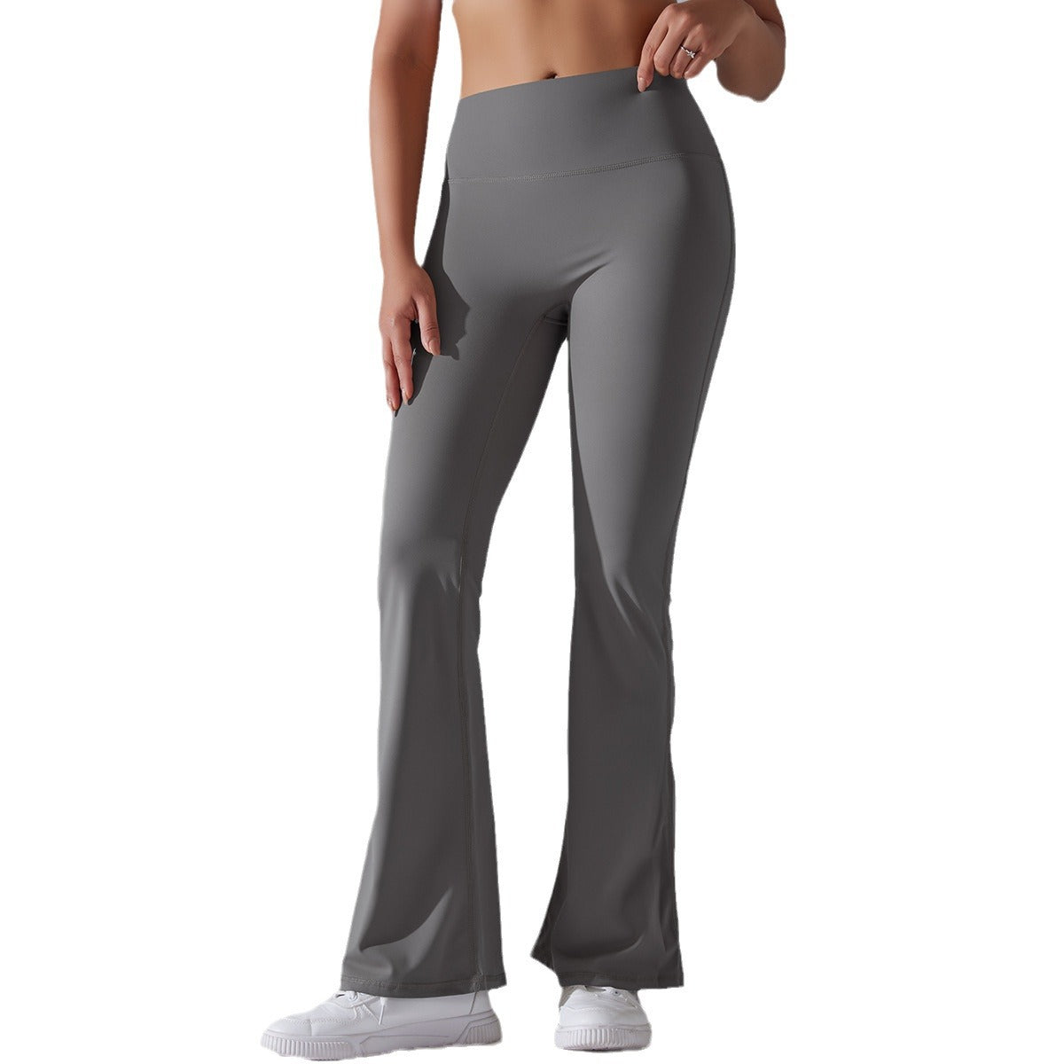 Double-sided Brushed Solid Color High Waist Casual Sports Wide-leg Pants