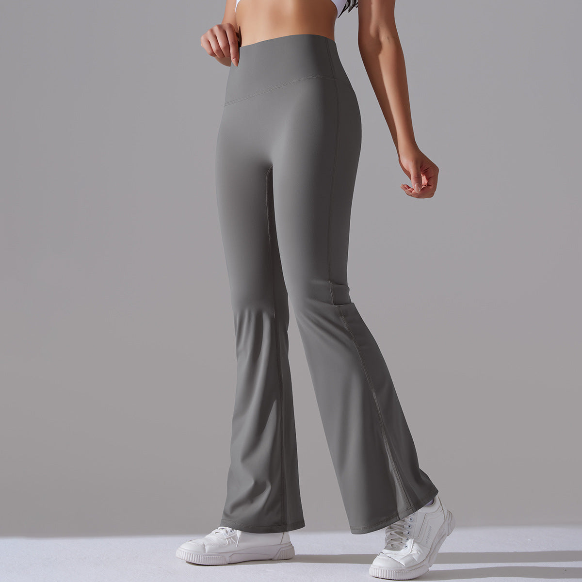 Double-sided Brushed Solid Color High Waist Casual Sports Wide-leg Pants