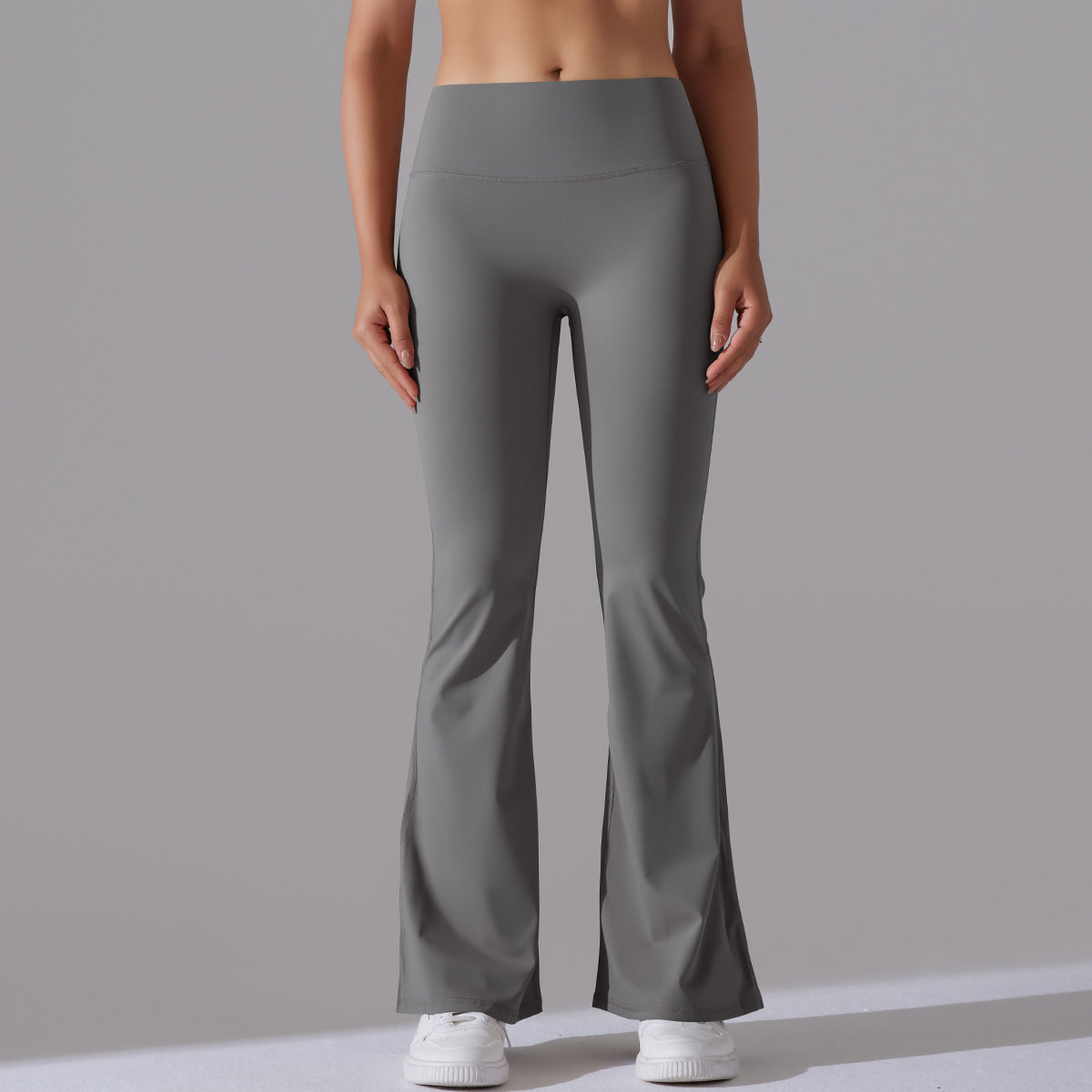 Double-sided Brushed Solid Color High Waist Casual Sports Wide-leg Pants