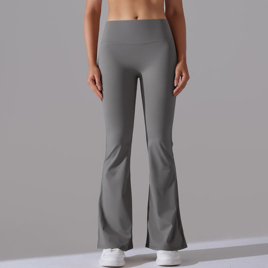 Double-sided Brushed Solid Color High Waist Casual Sports Wide-leg Pants