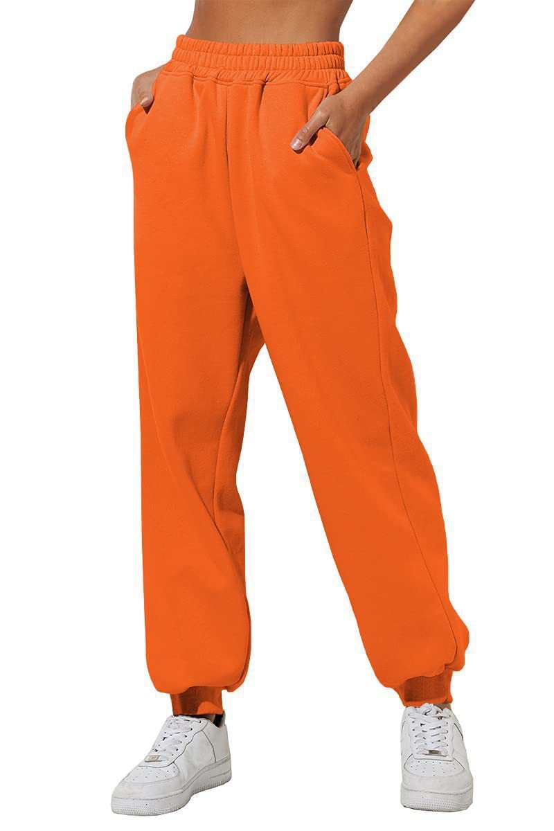 Women's High Waist Loose Sports Pants Comfortable High Waist Jogging Pants Casual Sweatshirt Pants With Pockets